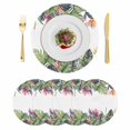thumbnail image 1 of Palm Leaves Round 13 Inch Placemats Set of 4, Summer Botanical Tropical Plants HeatResistant Non Slip Place Mats for Dining Table, Wipeable Braided Kitchen Table Mats for Housewarming, 1 of 9