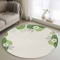 thumbnail image 1 of Palm Leaves Round Area Rug 3.3Ft Washable Circle Rugs for Dining Room Table, Farmhouse Summer Tropical Leaf Flowers Non-Slip Carpet Floor Mats Indoor Outdoor Carpet Runner Aesthetic Home Decor, 1 of 8