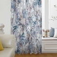 thumbnail image 1 of Palm Leaves Semi Sheer Curtains Drapes for Living Room,Bedroom,French Doors Window 72 Inches Long,Spring Tropical Leaf Botanical Vintage Blue Rod Pocket Chiffon Curtain Drapery Voile Draperies Panel, 1 of 8