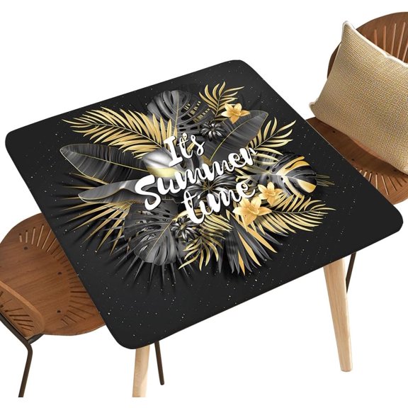 Palm Leaves Square Waterproof Decor Table Cloth for 36"x36" Square Table Wipeable Table Topper Cap for Kitchens and Holiday Dinners Style33