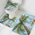 thumbnail image 1 of Palm Leaves Starfish Bathroom Rugs Set Tropical Coconut Tree Non Slip Absorbent Soft Bath Mats 3 Piece Set with Bathroom Rug, U-Shaped Floor Mat, Toilet Seat Cover Large Size, 1 of 9