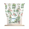 thumbnail image 1 of Palm Leaves Tie Up Curtains for Windows 45 Inch Length Balloon Curtains Kitchen Adjustable Balloon Window Shade Tropical Flamingo Summer Green Flower Tie Up Valance Bathroom Curtain Window 42"x45", 1 of 6