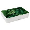 thumbnail image 1 of Palm Leaves Travel Jewelry Box Display Case with Removable Compartment - Portable PU Leather Organizer, 1 of 6