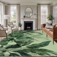 thumbnail image 1 of Palm Leaves Tropical Area Rugs 8'x10', Washable Small Throw Rugs for Living Room Patio, Green Botanical Summer Green Ombre Indoor Outdoor Rug Non-Slip Low Pile Carpet Runner Reversible Floor Mats, 1 of 8