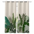 thumbnail image 1 of Palm Leaves Tropical Blackout Curtains for Bedroom Living Room Darkening Curtains 63 Inches Long Beige Summer Watercolor Botanical Window Curtain 2 Panels Set Window Treatment Grommet Drapes 42"x63", 1 of 9