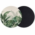 thumbnail image 1 of Palm Leaves Tropical Coasters Set of 2, Absorbent Coasters for Drinks, Green Botanical Summer Linen Coaster for Desk Coffee Table Protection, Home Decor House Warming Gifts 4", 1 of 8