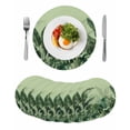 thumbnail image 1 of Palm Leaves Tropical Round 13 Inch Placemats Set of 8, Green Botanical Summer Green Ombre HeatResistant Non Slip Place Mats for Dining Table, Wipeable Braided Kitchen Table Mats for Housewarming, 1 of 9
