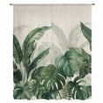 thumbnail image 1 of Palm Leaves Tropical Sheer Curtains 108" Extra Long, Green Botanical Summer Linen Light Filering Curtains, Privacy Drapes Simi Floor to Veiling Curtain for Living Room Bedroom Large Window Treatment, 1 of 9