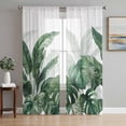 thumbnail image 1 of Palm Leaves Tropical Sheer Curtains 108 Inch Length 2 Panels Set Window Treatments, Green Botanical Summer Rod Pocket Semi Curtains for Living Room/Bedroom/Kitchen Décor, 104"W x 108"L, 1 of 7
