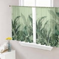 thumbnail image 1 of Palm Leaves Tropical Sheer Curtains 45 Inch Length 2 Panels Set Window Treatments, Green Botanical Summer Green Ombre Rod Pocket Semi Curtains for Living Room/Bedroom/Kitchen Décor, 104"W x 45"L, 1 of 7