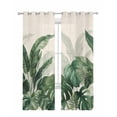 thumbnail image 1 of Palm Leaves Tropical Sheer Curtains 63 Inch Length 2 Panels Set for Living Room/Bedroom, Green Botanical Summer Linen Kitchen Curtains Grommet Semi-Sheer Curtains Drapes Window Treatments 42"x63"x2, 1 of 7
