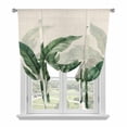 thumbnail image 1 of Palm Leaves Tropical Tie Up Curtains 45 Inches Long, Kitchen Window Curtains Over Sink, Green Botanical Summer Linen Small Window Curtains Shade Balloon Curtains Valances for Bedroom/Cafe 34"x45", 1 of 8