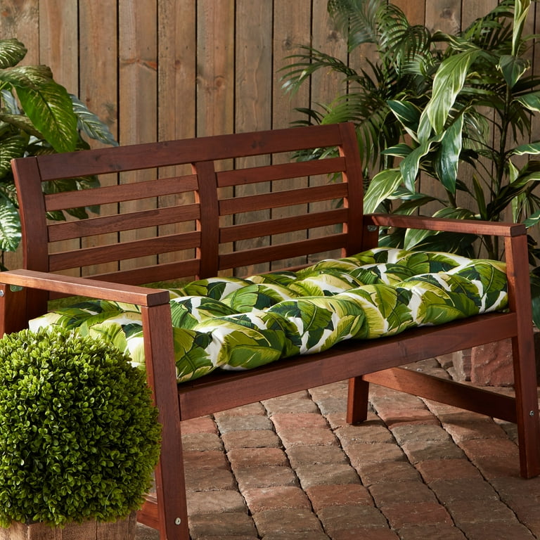 Palm Leaves White Outdoor 51 inch Bench Cushion Walmart