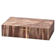 thumbnail image 1 of Jamie Young Co Palm Marquetry Decorative Box Brown Engineered  Wood, 1 of 7