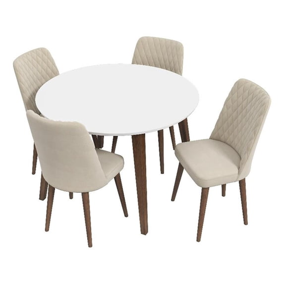 Palm Modern Solid Wood Walnut Dining Room&Kitchen 5 Piece Furniture Set