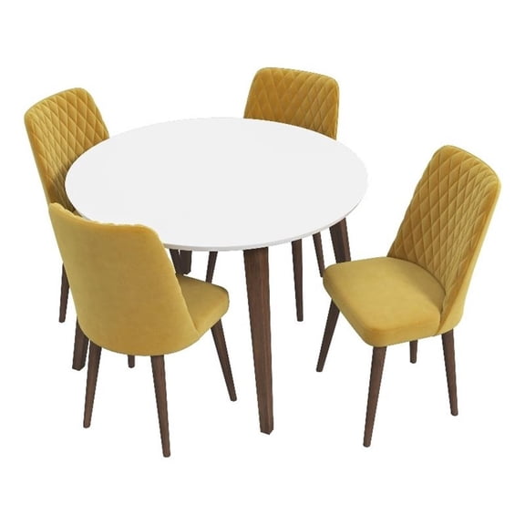 Palm Modern Solid Wood Walnut Dining Table and Chair Dining Room Set for 4