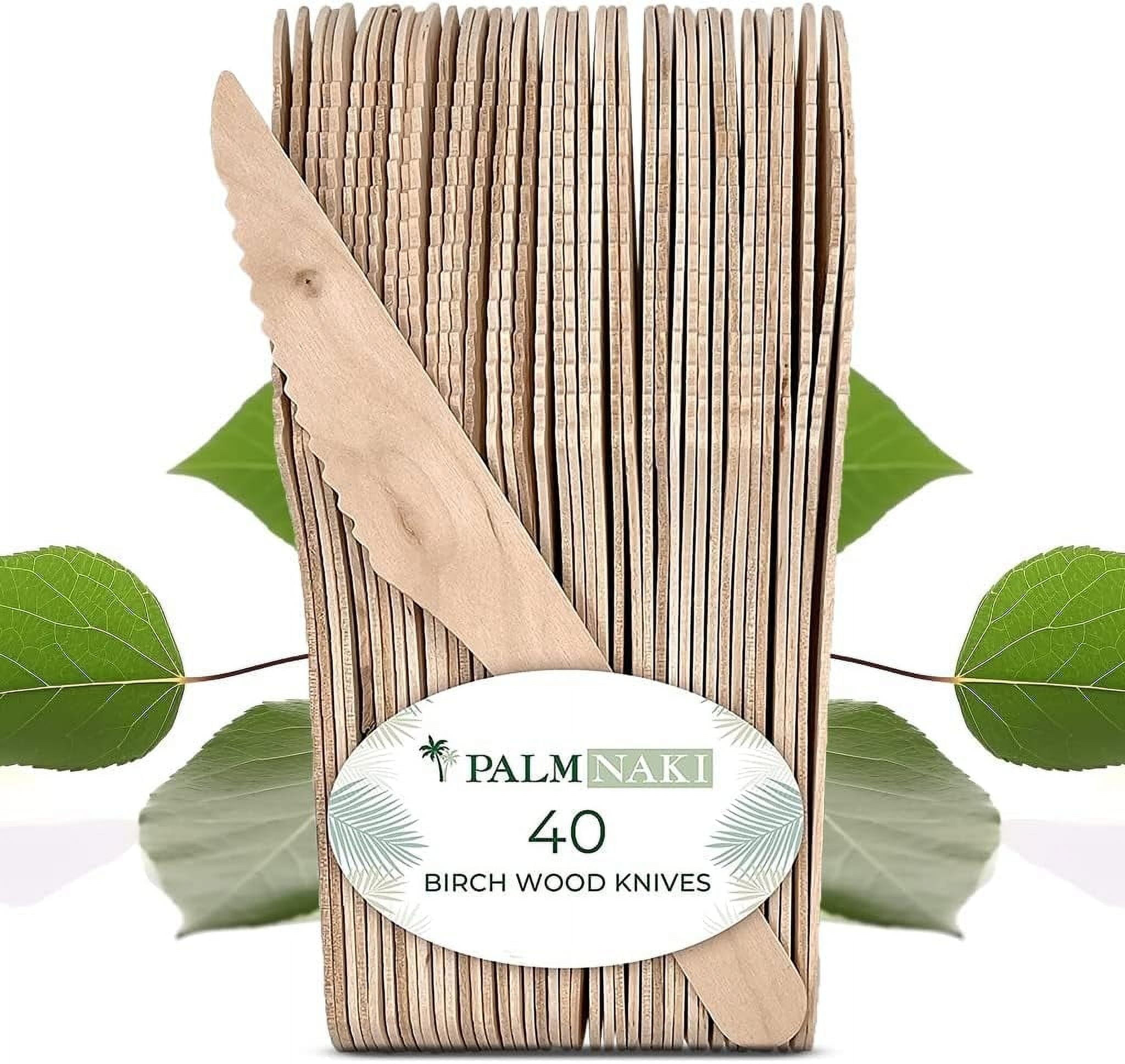 Birchwood Disposable Knives - Pack Of 100 | Wooden Knives, Biodegradable Knives