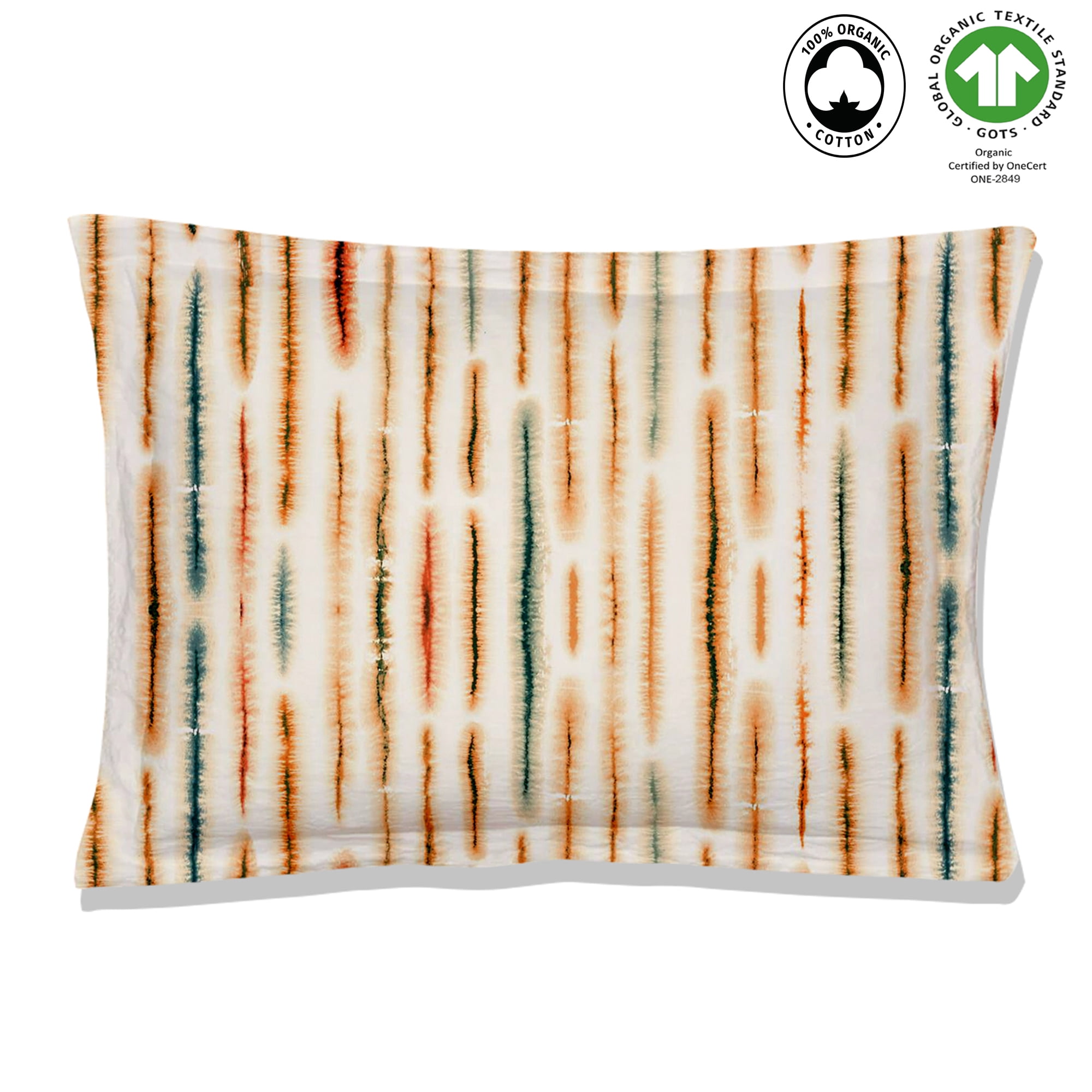 Palm Oasis Wrinkle Resistant Reversible Print 100% Organic Cotton Sham Set of 2