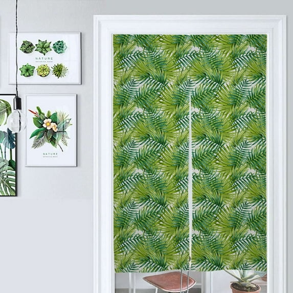 Palm Pattern Door Curtain Nordic Living Room DoorCurtain Porch Partition Curtain Kitchen Rative Half Curtain