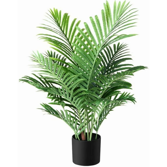 Palm Plant 3 Feet Artificial Majestic Palm Faux in Pot for Indoor Outdoor Home Office Store, Great Housewarming Gift