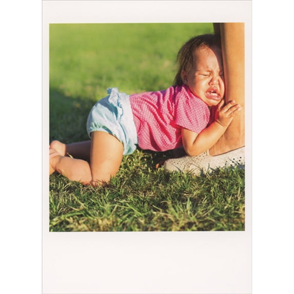 Palm Press Baby Crying at Mom's Ankles Funny Photo Mother's Day Card