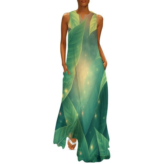 Palm Print 2025 Dress Evening Elegant And Chic Women for Outfits Beach Clothes Women Dress