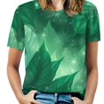 thumbnail image 1 of Palm Print T-Shirt O Neck Oversize T-Shirts Short Sleeve Classic Tees Women Summer Graphic Tops, 1 of 5