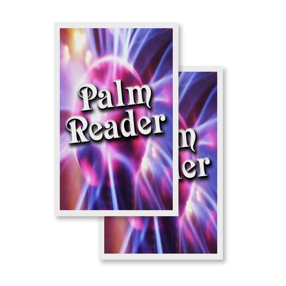 Palm Reader (2-PACK) 24" x 36" Vinyl Decals | Sign Insert Peel & Stick Decals Stickers Window Signs
