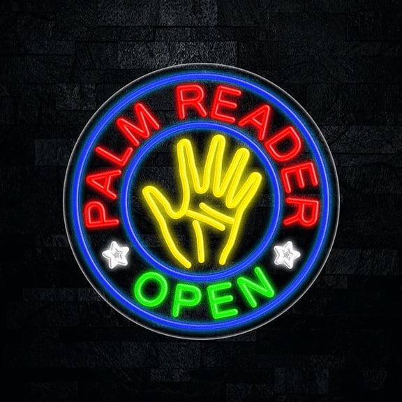Palm Reader LED Neon Sign  26"L x 26"H #31331