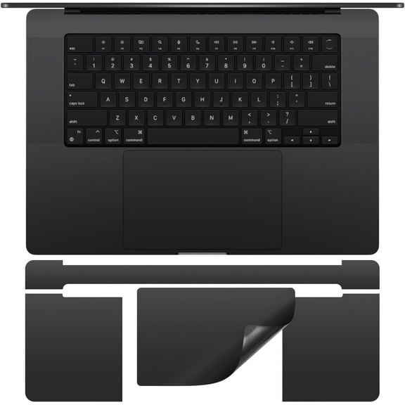 Palm Rest Protector Vinyl Skin Stickers(3 in 1) for 2026-2023 M5 M4 M3 Pro/Max MacBook Pro 16 inch A3428 A3429 A2991 A3403 A3186 with Touch-ID Scratch-Resistant Keyboard Cover -Space Black