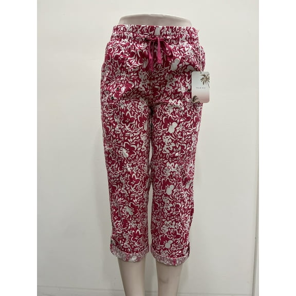 Palm Rio Printed pull on cotton capri .