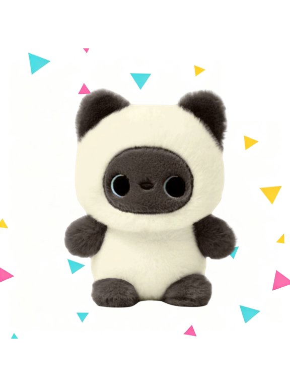 Palm-Sized Siamese Cat Stuffed Animals Cute Soft Mini Plush Doll Small Kitten Plushies Toys Gifts for Kids Beige Brown 5.9 inch