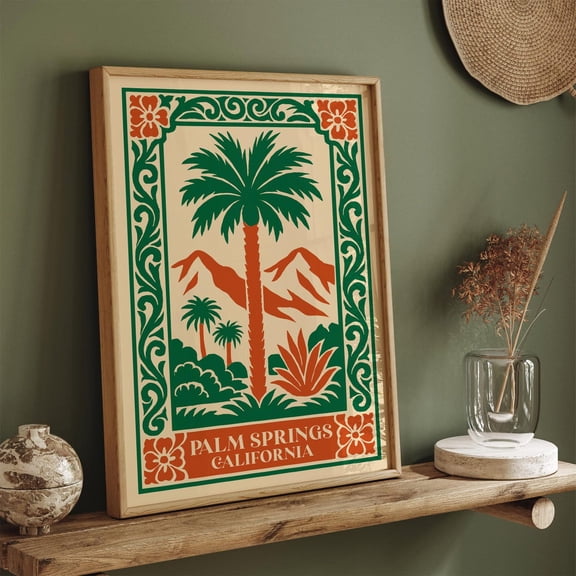Palm Springs Art Mid Century Modern Desert Landscape Design 3 Unframed Paper Print