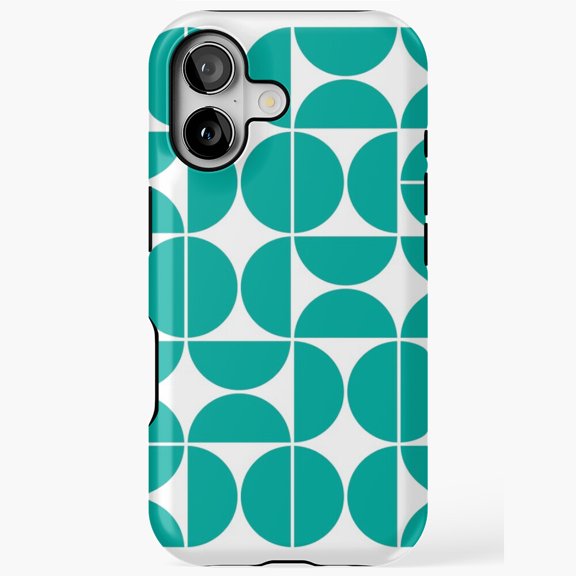 Palm Springs Black Almond Cream Midcentury Abstract Design Phone Case with iPhone 17 to 11 Pro Max