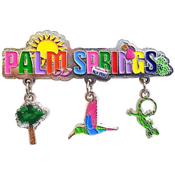 Palm Springs California 3 Charm Dangle Magnet