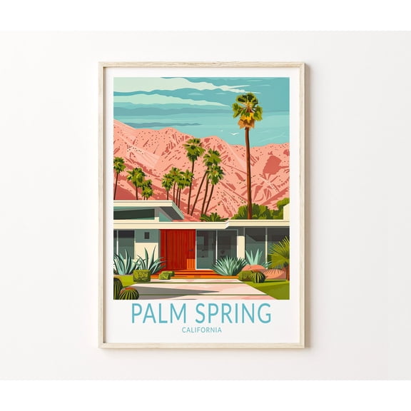 Palm Springs California Desert City Travel Wall Art Home Decor