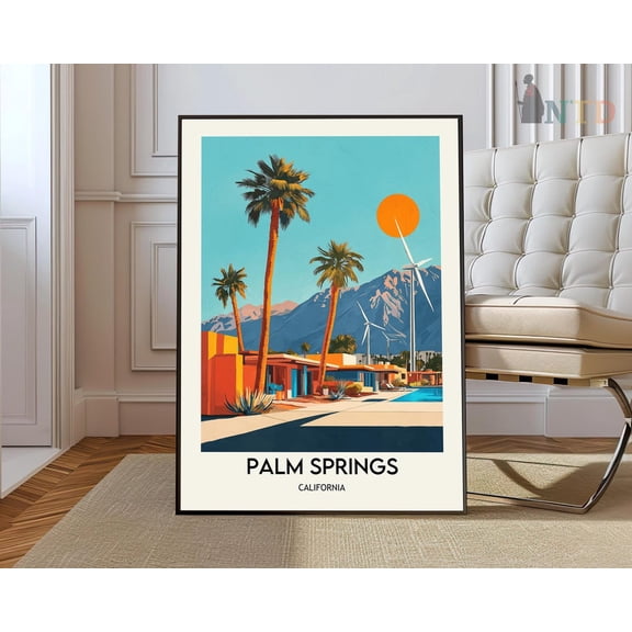 Palm Springs California Desert Poster, Unframed Paper Poster 8x10in