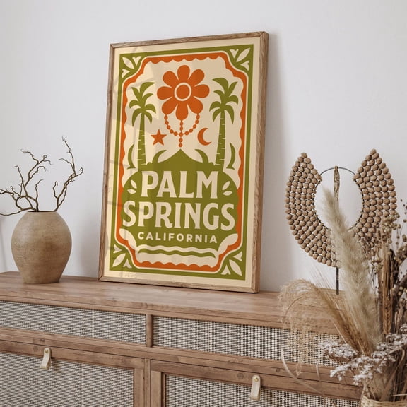 Palm Springs California Retro Unframed Paper Print