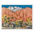 thumbnail image 1 of Palm Springs California - United Air Lines - Vintage Airline Travel Poster by Millard Sheets c.1951 - Fine Art Matte Paper Print (Unframed) 16x20in, 1 of 4