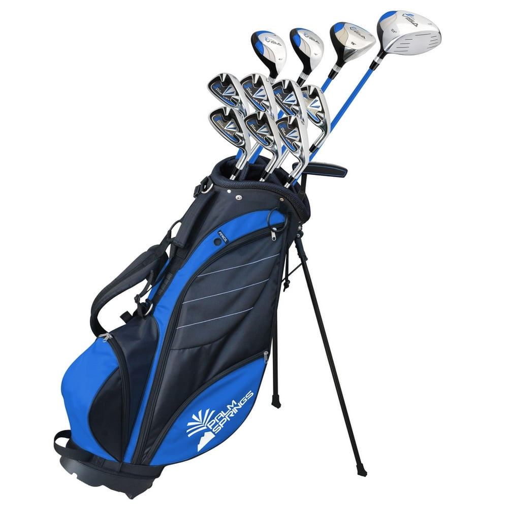 Palm Springs Blue and Black 14-Piece Right-Handed Golf Club Set with Stand Bag