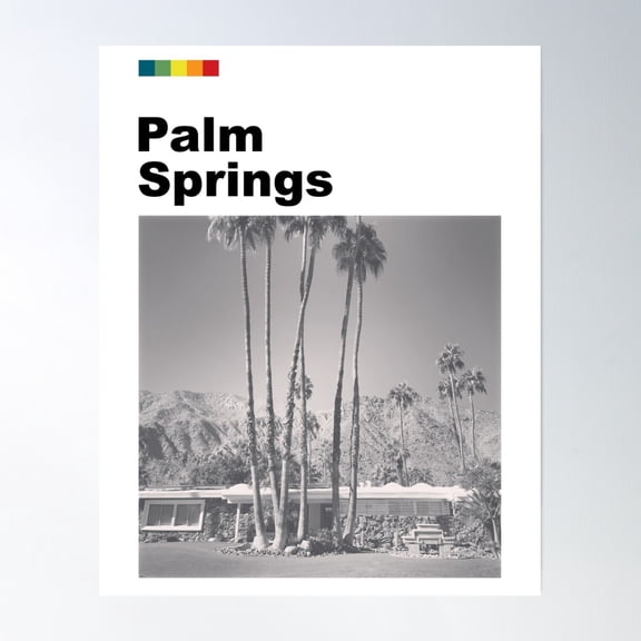 Palm Springs Litho Poster Wall Art, Modern Wall Decor, 24x36 UNFRAMED