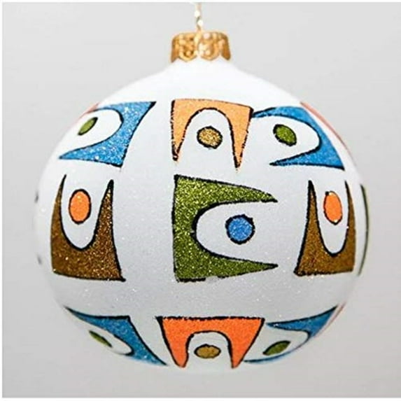 Palm Springs Mid Century High Design Polish Glass Christmas Tree Ornament Poland