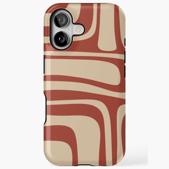 Palm Springs Midcentury Abstract Beige Orange Rust Pattern Case with iPhone 17 to 11 Pro Max