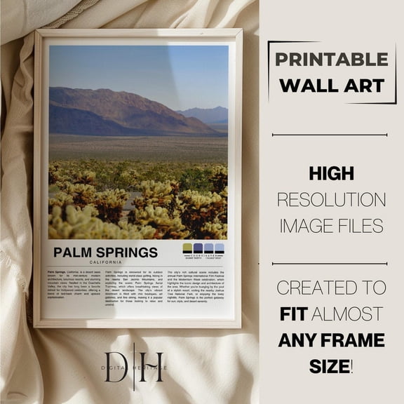 Palm Springs Photo Poster: California Travel Wall Art, Unframed Canvas Size 16x24