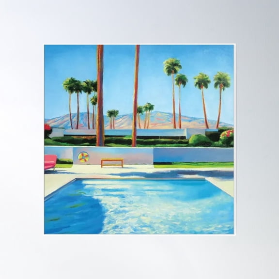 Palm Springs Pool Poster Wall Art, Modern Wall Decor, 30x30 UNFRAMED