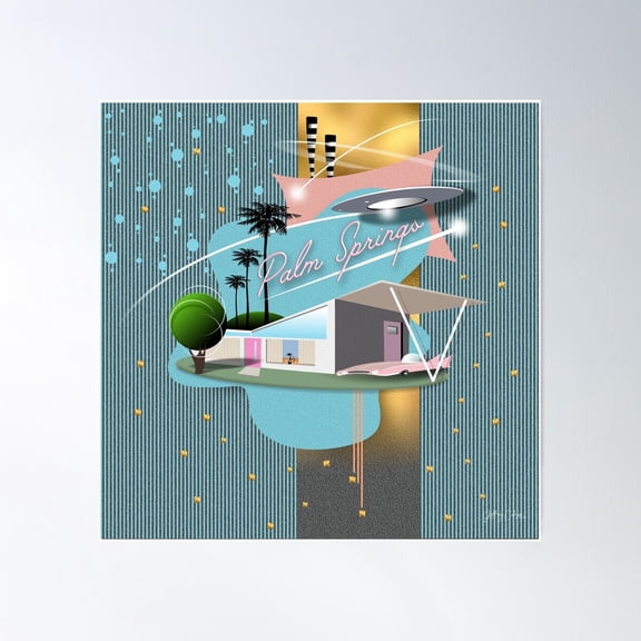 Palm Springs Poster Wall Art, Modern Wall Decor For Living Room Bedroom, 24x24 UNFRAMED