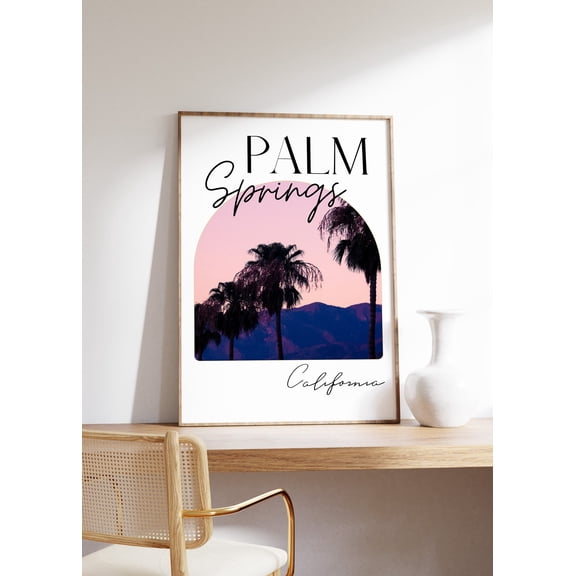 Palm Springs Print, Travel Wall Art, California Poster, Pastel Art, Magazine Cover Art, Desert Decor, Wall Art, Travel Photography, Size 8x12 UNFFRAMED F03.1.8l85