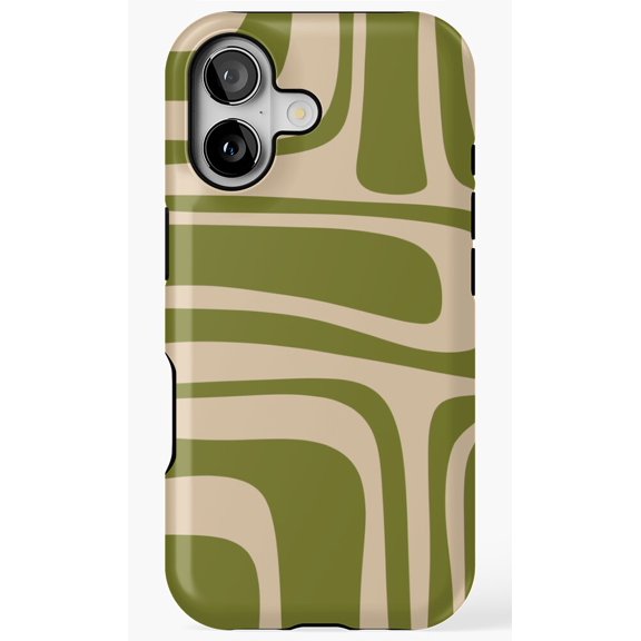 Palm Springs Retro Midcentury Beige Green Geometric Graphic Phone Case for iPhone 17 16 15 14 13 12 11 Pro Max