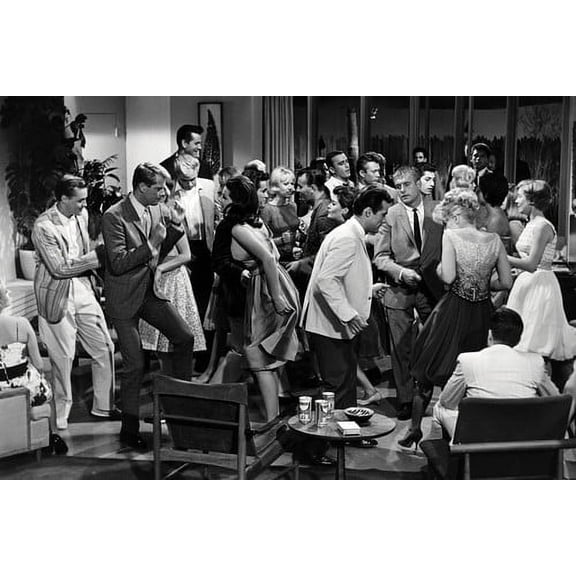 Palm Springs Weekend Stunning 24x36 Poster Party Scene Troy Donahue Connie Stevens Stefanie Powers Ty Hardin