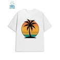 thumbnail image 1 of Palm Sunset Tee mens city 180G 100% Cotton white new york short Original Unisex Shirt Graphic Tee tshirts Unique Design Unisex Shirt Graphic Tee tshirts Classic Unisex Shirt Graphic Tee tshirts, 1 of 7